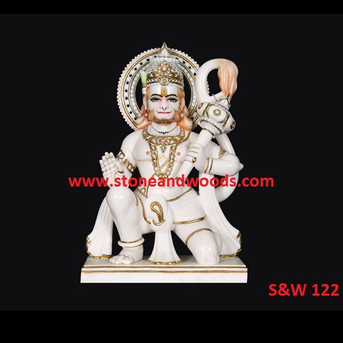 Marble Hanuman Statue S&W 122