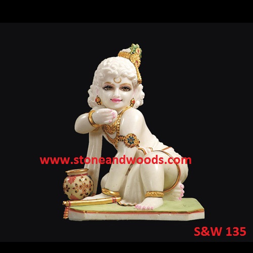 Marble Bal Gopal Krishna Statues S&W 135