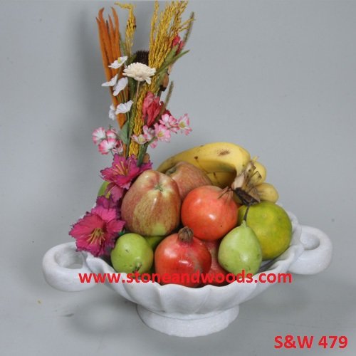 White Marble Fruit Bowl S&W 479