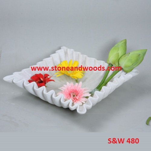 White Marble Decorative Bowl S&W 480