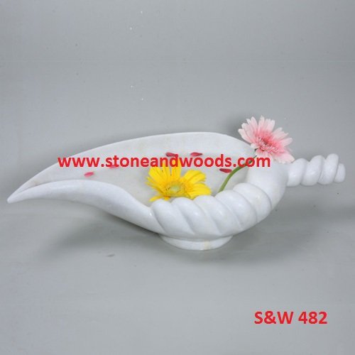 White Marble Decorative Bowl S&W 482